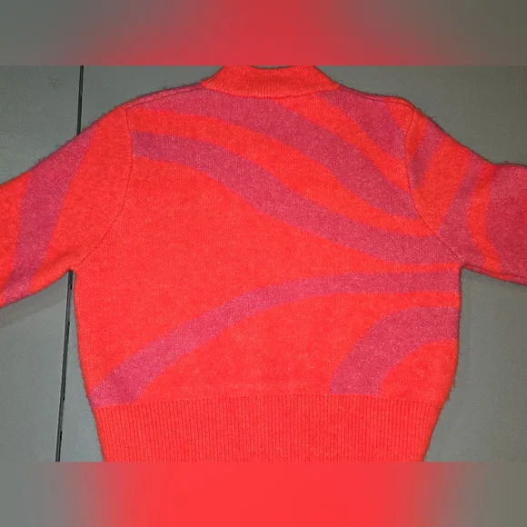 Zara Vibrant Red Knit Sweater 3c13 - Picture 4 of 4